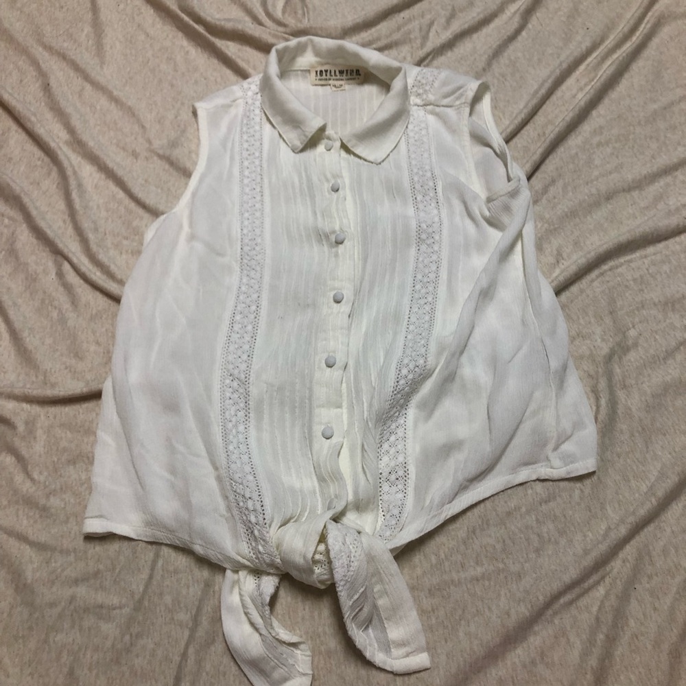 Idyllwind White Tie Button Down Crochet Country Weatern Cowgirl Cottagecore